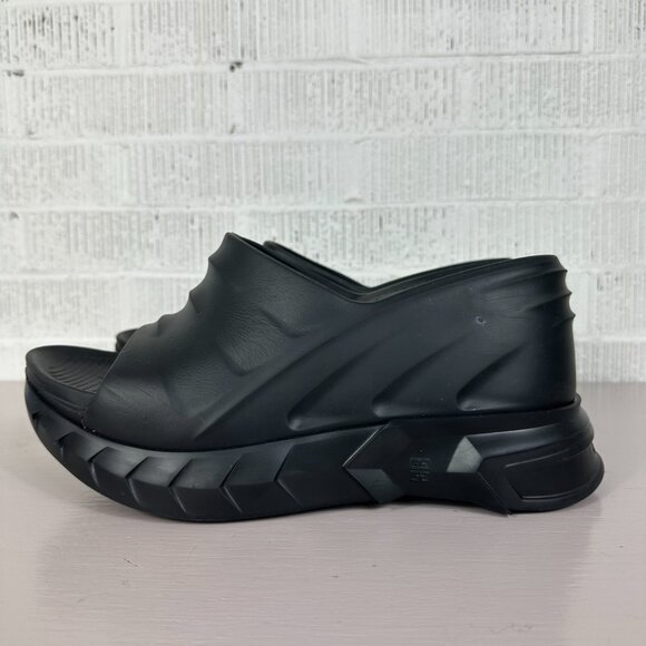 Givenchy Marshmallow Platform Wedge Mules Sandals Slide Size 40/10 Black Italy - Picture 3 of 12